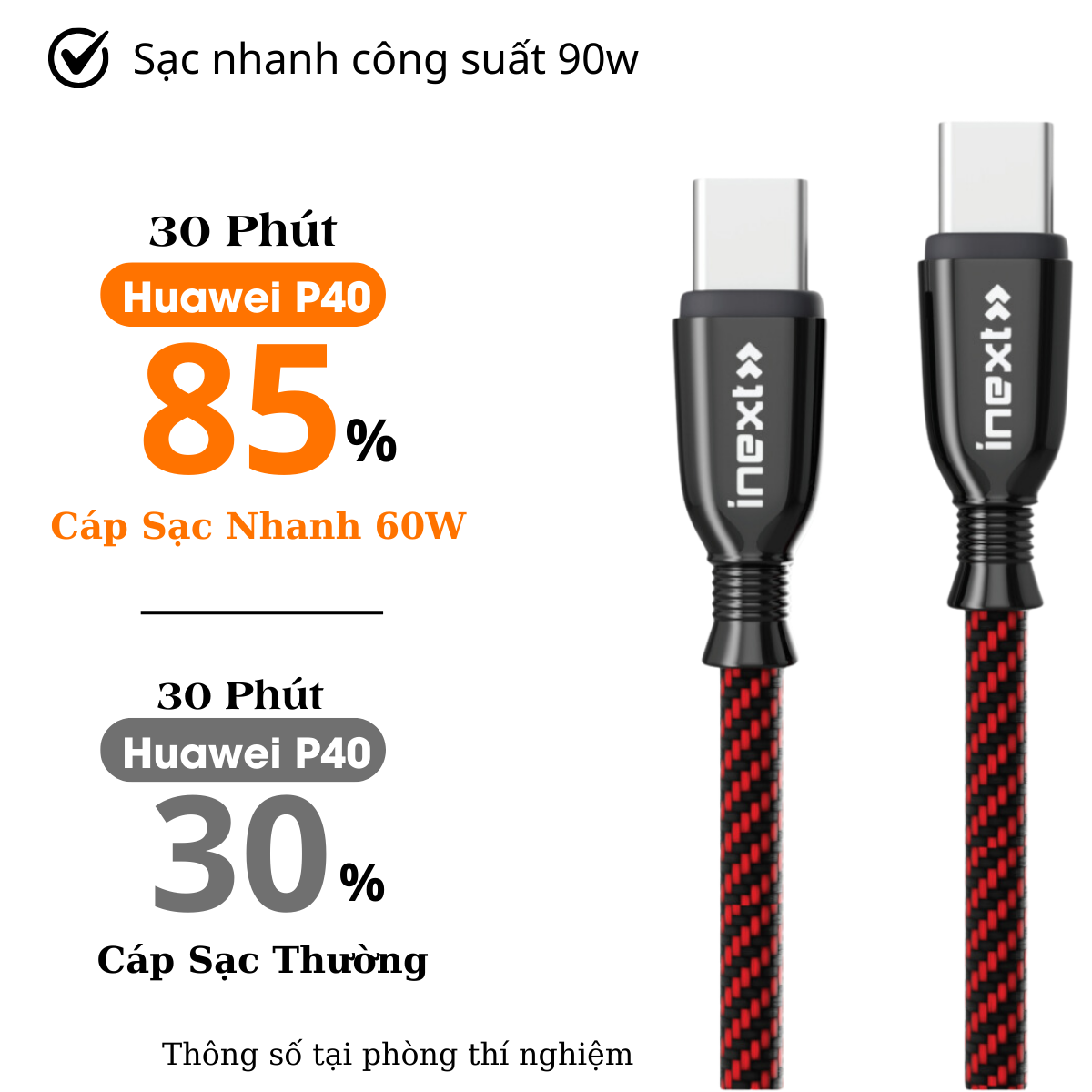 Cáp Sạc Nhanh 90W iNext X3